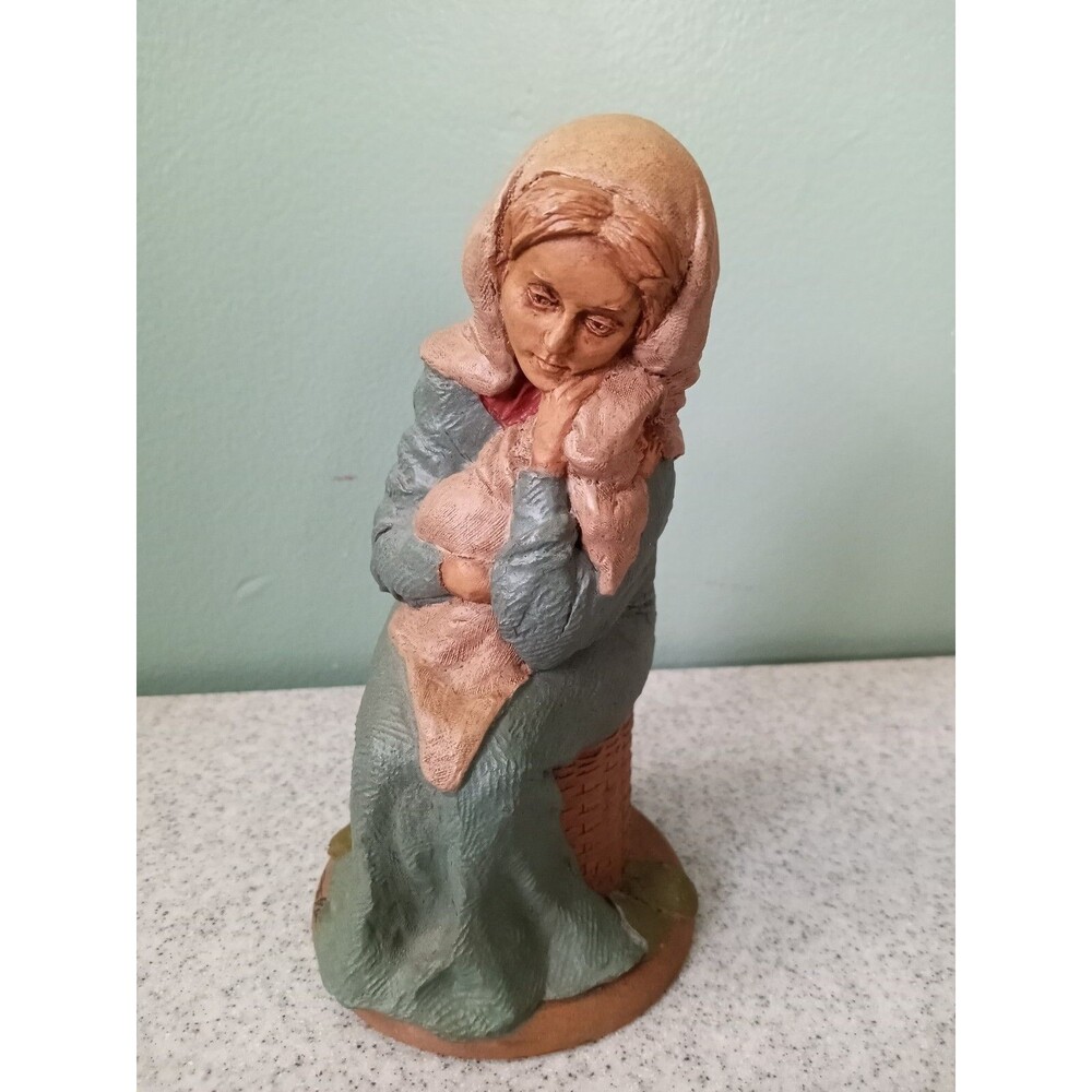 Vintage Tom Clark Mary Madonna Nativity Figure Mother Child Signed 7" tall